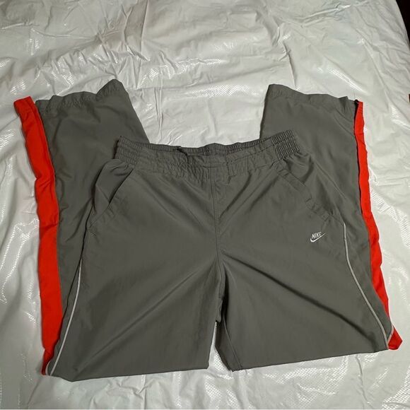 Nike Gray and Red Track pants with Drawstring waist Size Large - Picture 1 of 13